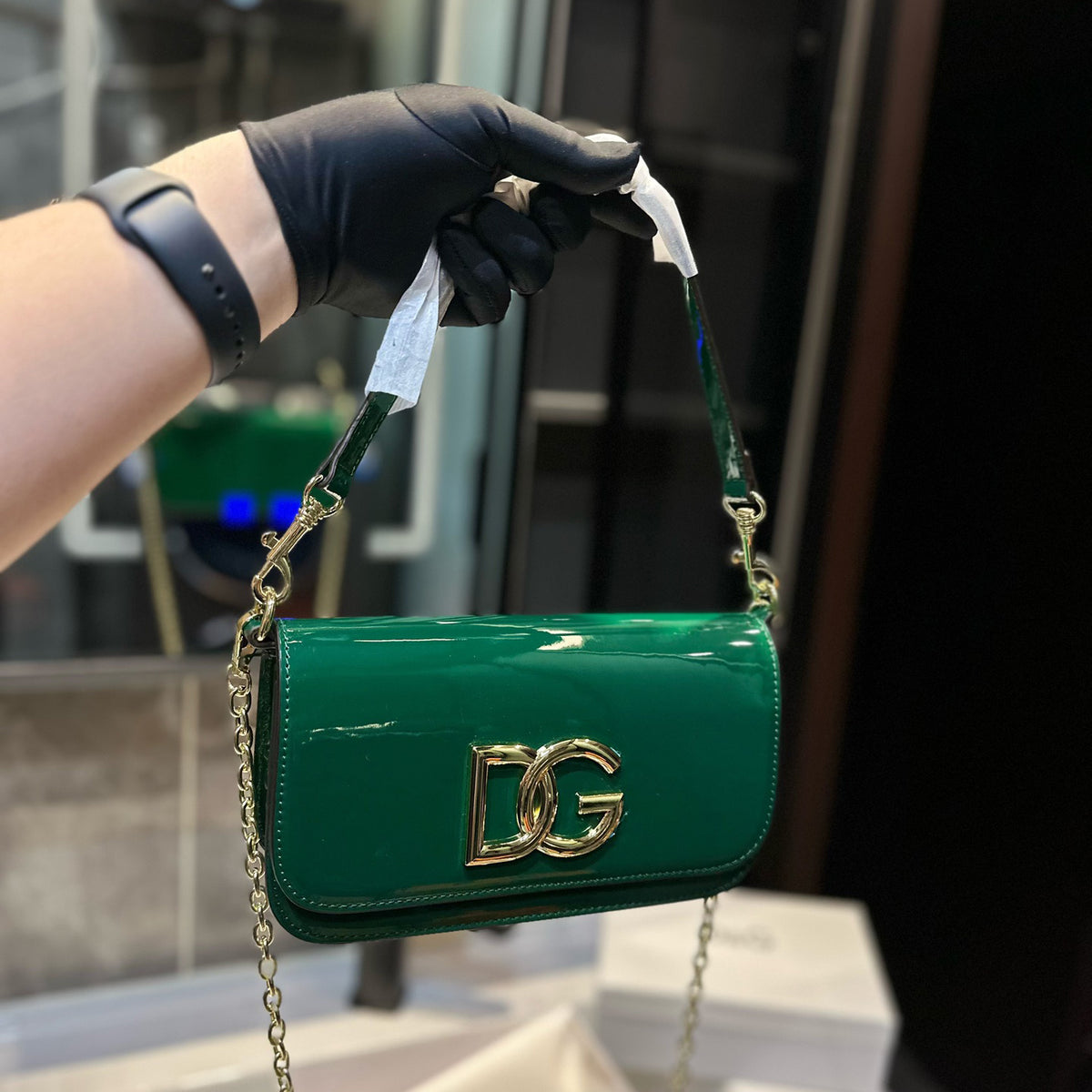 DG patent leather chain bag 0724050909