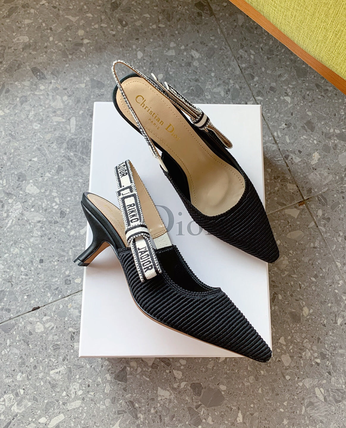 Dio Pointed bow letter ribbon slingback slingback shoes 0724070501