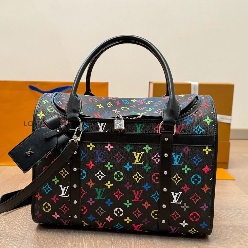 L fashion canvas print pet bag 0725022811