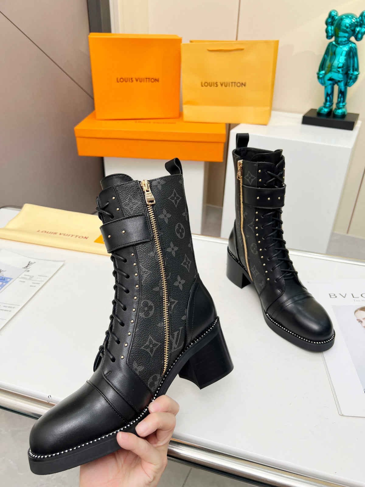 L fashion printed leather martin boots 0724102311