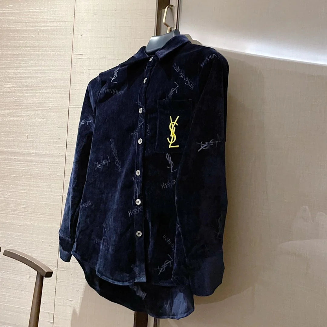 New Fashion VeLet Embossed Shirt 1024011603