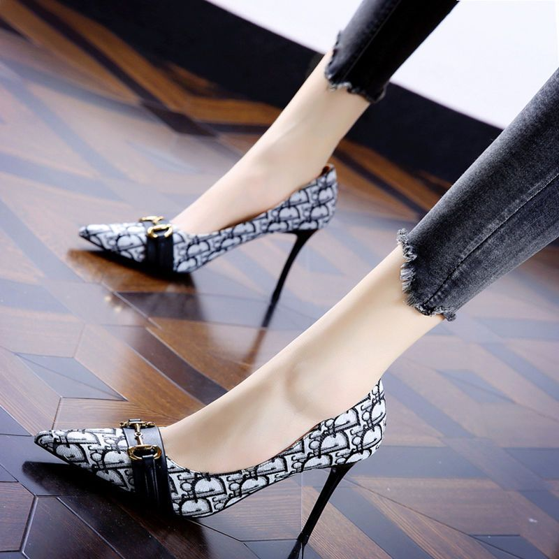 Fashion pointed metal buckle single shoe PD10061520