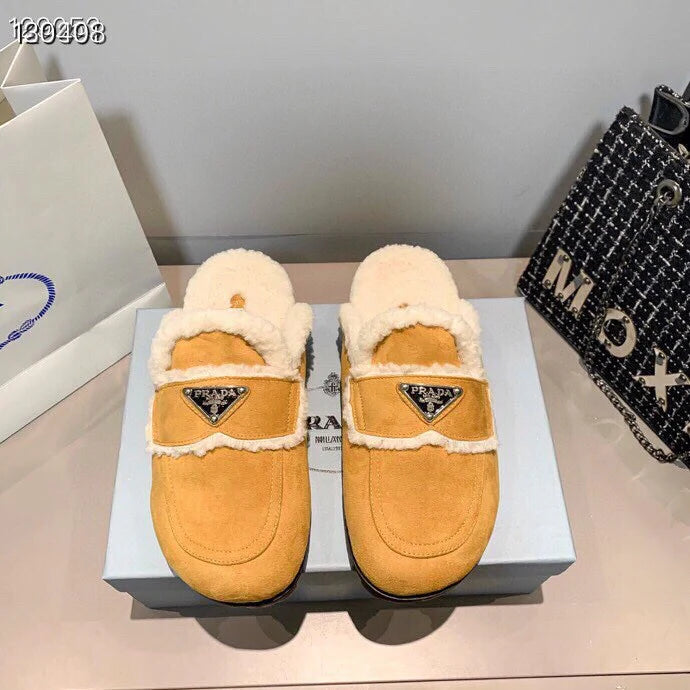 Fur slippers flat shoes 1024100806