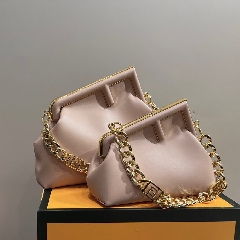 fashion all-match leather clip bag