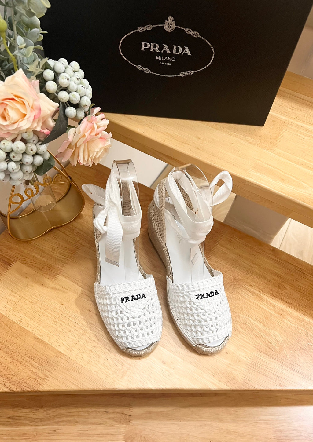 P Braided round toe wedge heel lace-up sandals bucket shoes 0724070902