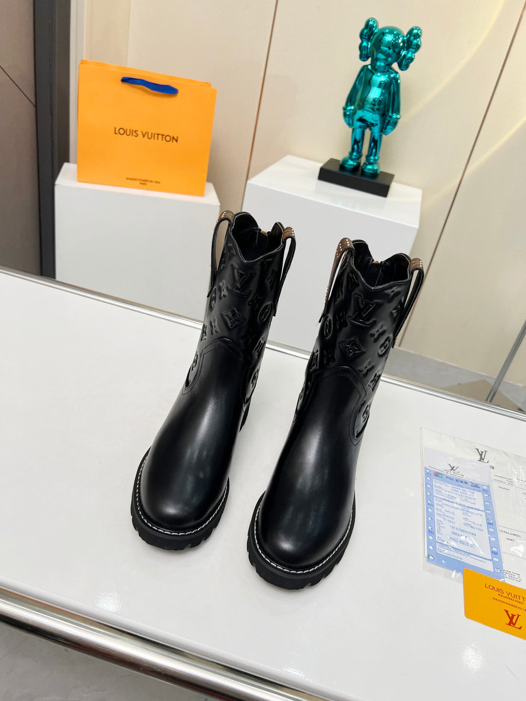 L fashion printed leather martin boots 0724102312
