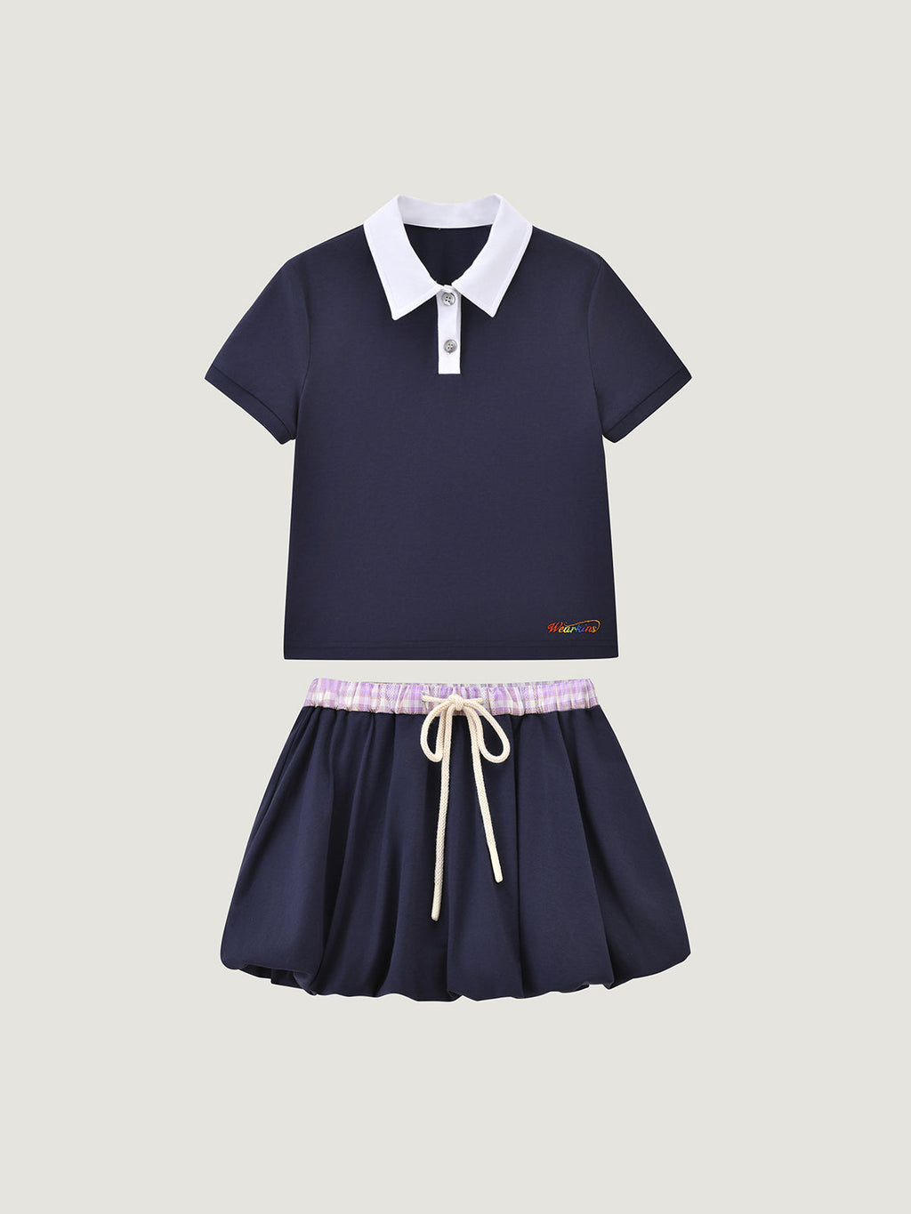 Princess Collar Family Matching Crop Polo Tee For Adults | KINS CLASS