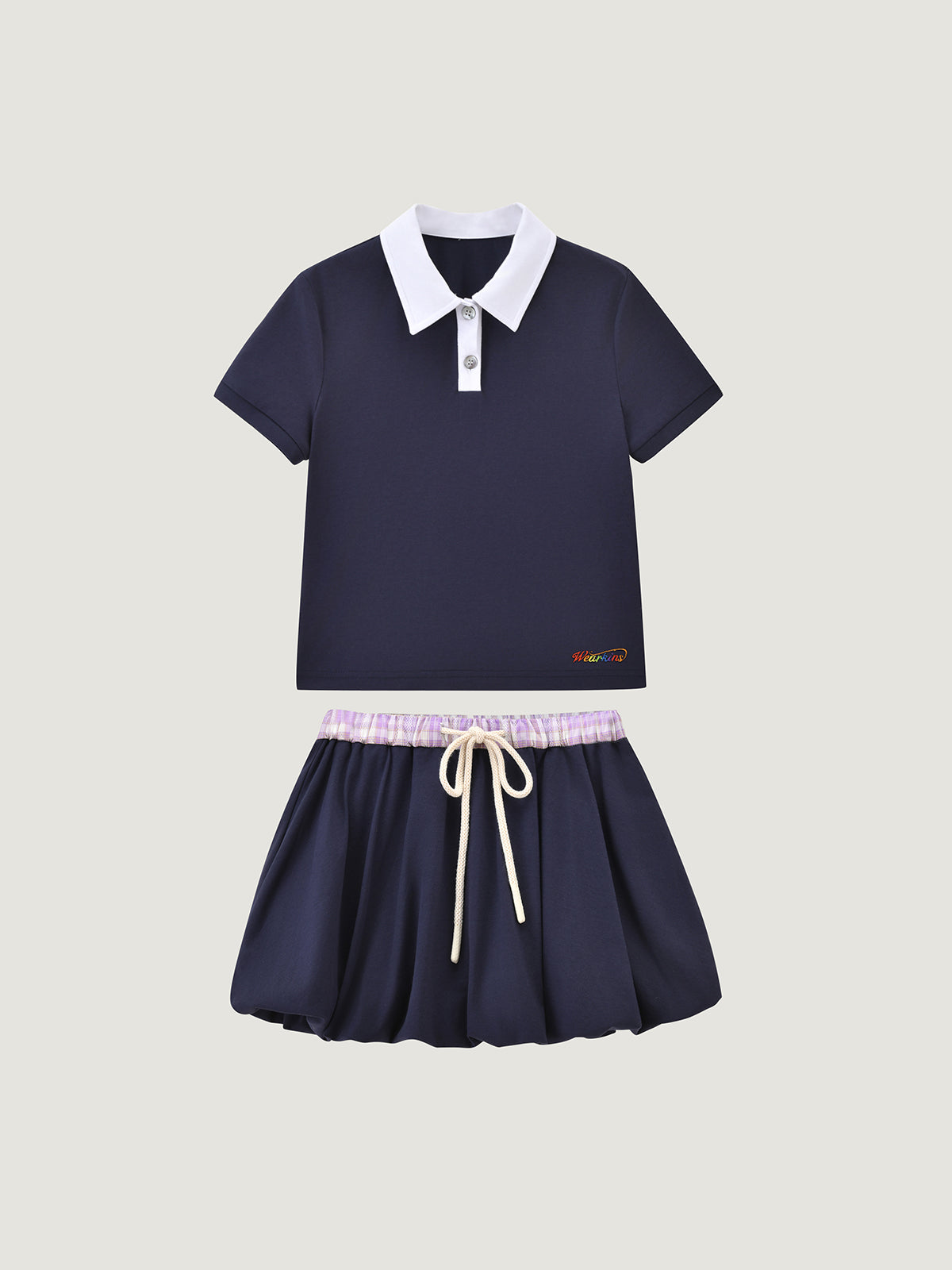 Princess Collar Family Matching Crop Polo Tee For Adults | KINS CLASS