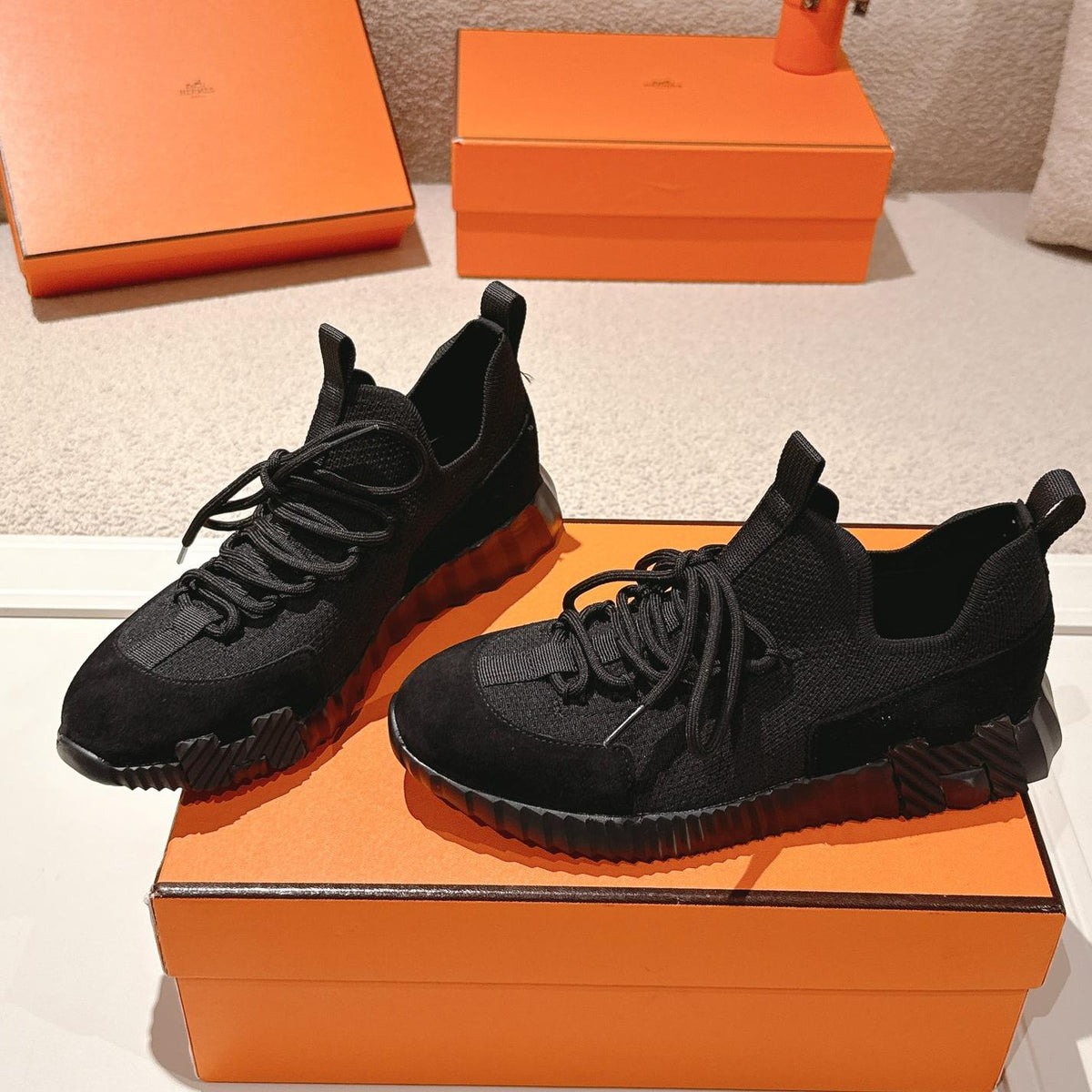 H Classic Couple Style Fly Knit Casual Sneakers 0726060802