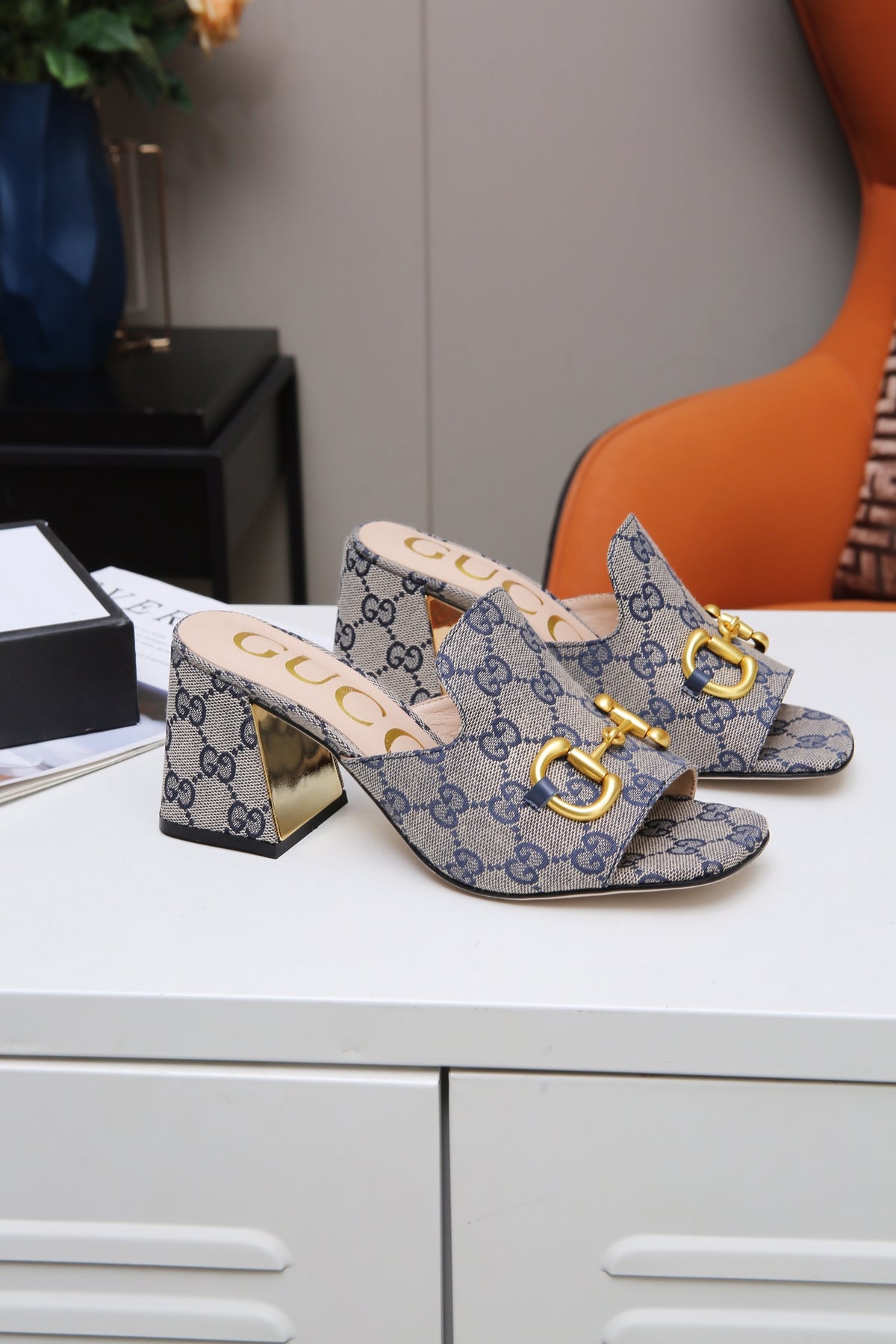 Fashion printed thick-soled and chunk-heeled sandals 0725091506