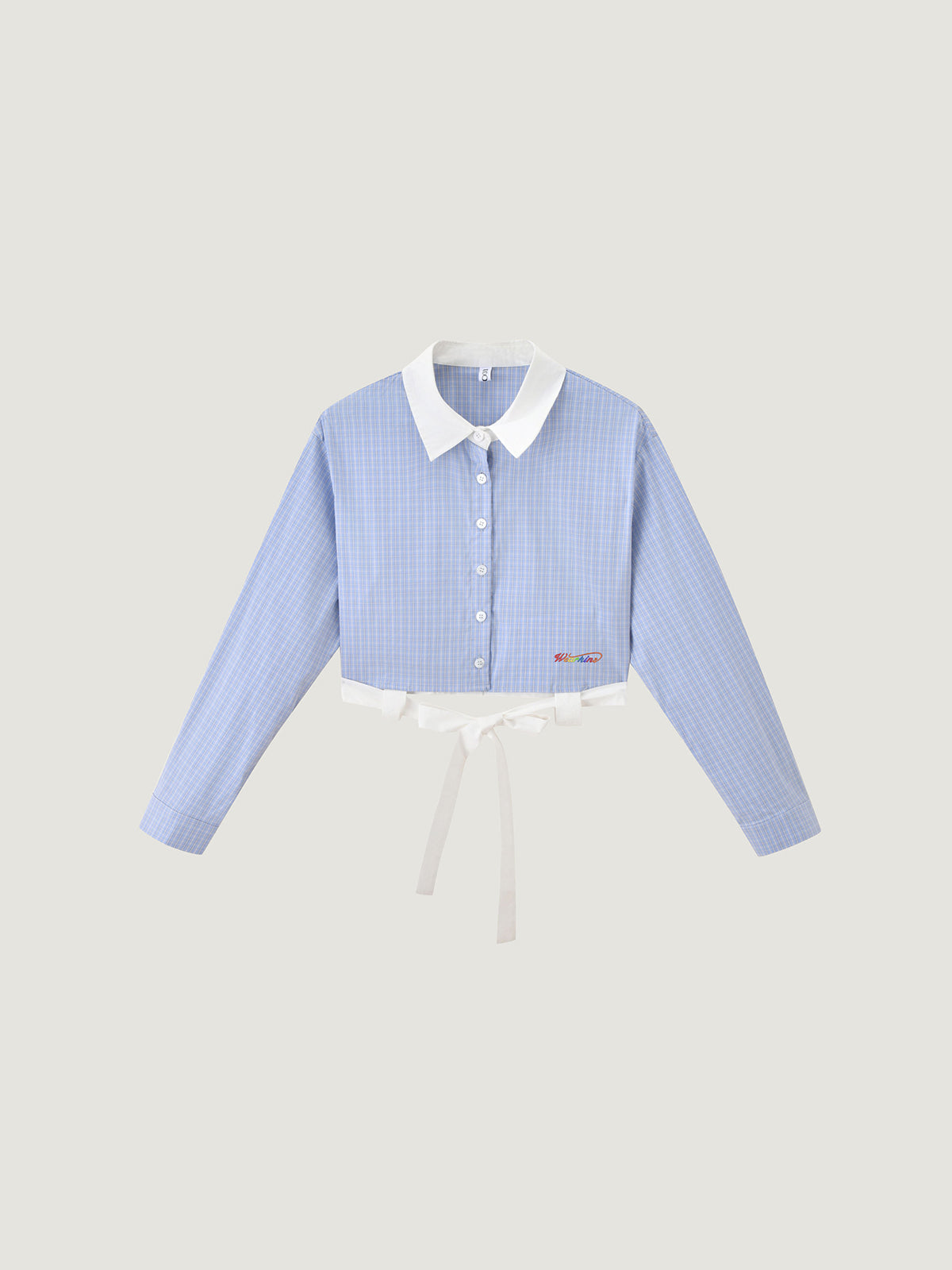 Preppy Contrast Collar Plaid Crop Shirt + Ruffle Shorts Or Skirt Matching Set | KINS CLASS