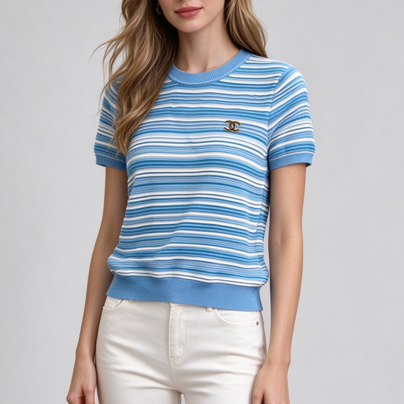New Fashion Women's Knit Short Sleeve Top DM1326092401
