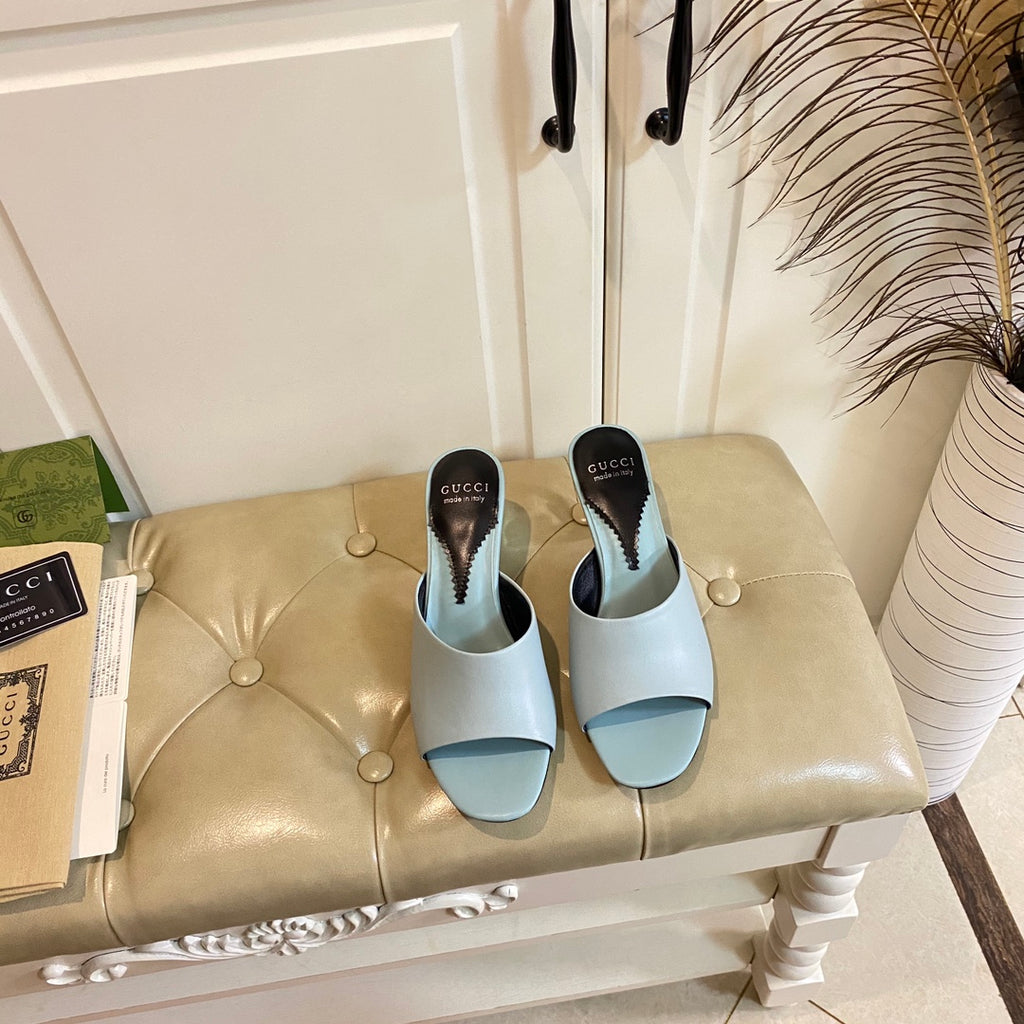 Gucc1 top fashion heel slippers 0724030803