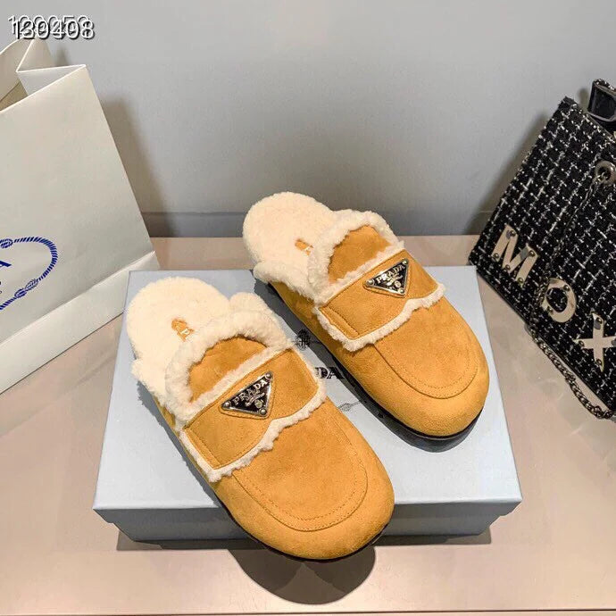Fur slippers flat shoes 1024100806
