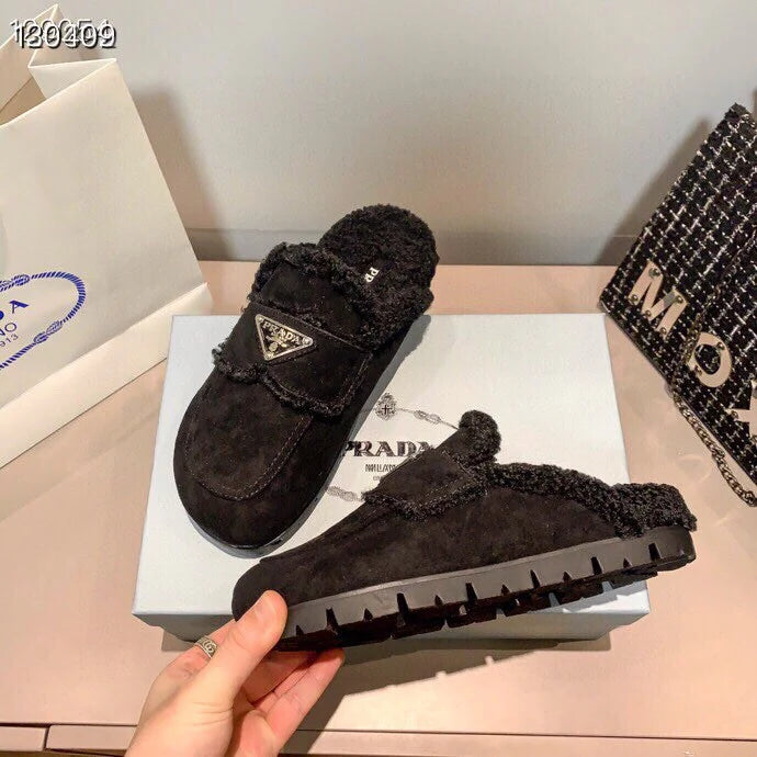 Fur slippers flat shoes 1024100806