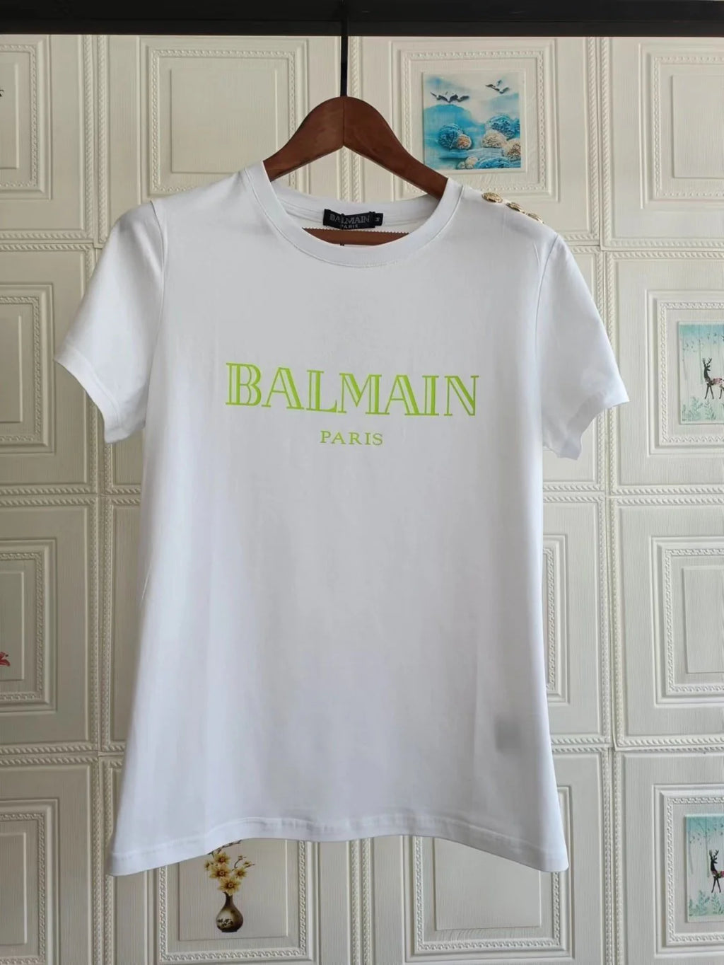 New Short Sleeve Bronzing Letter Cotton Loose T-Shirt 1024071806