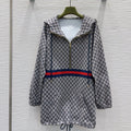 Printed hooded zip-up dress 1426010611