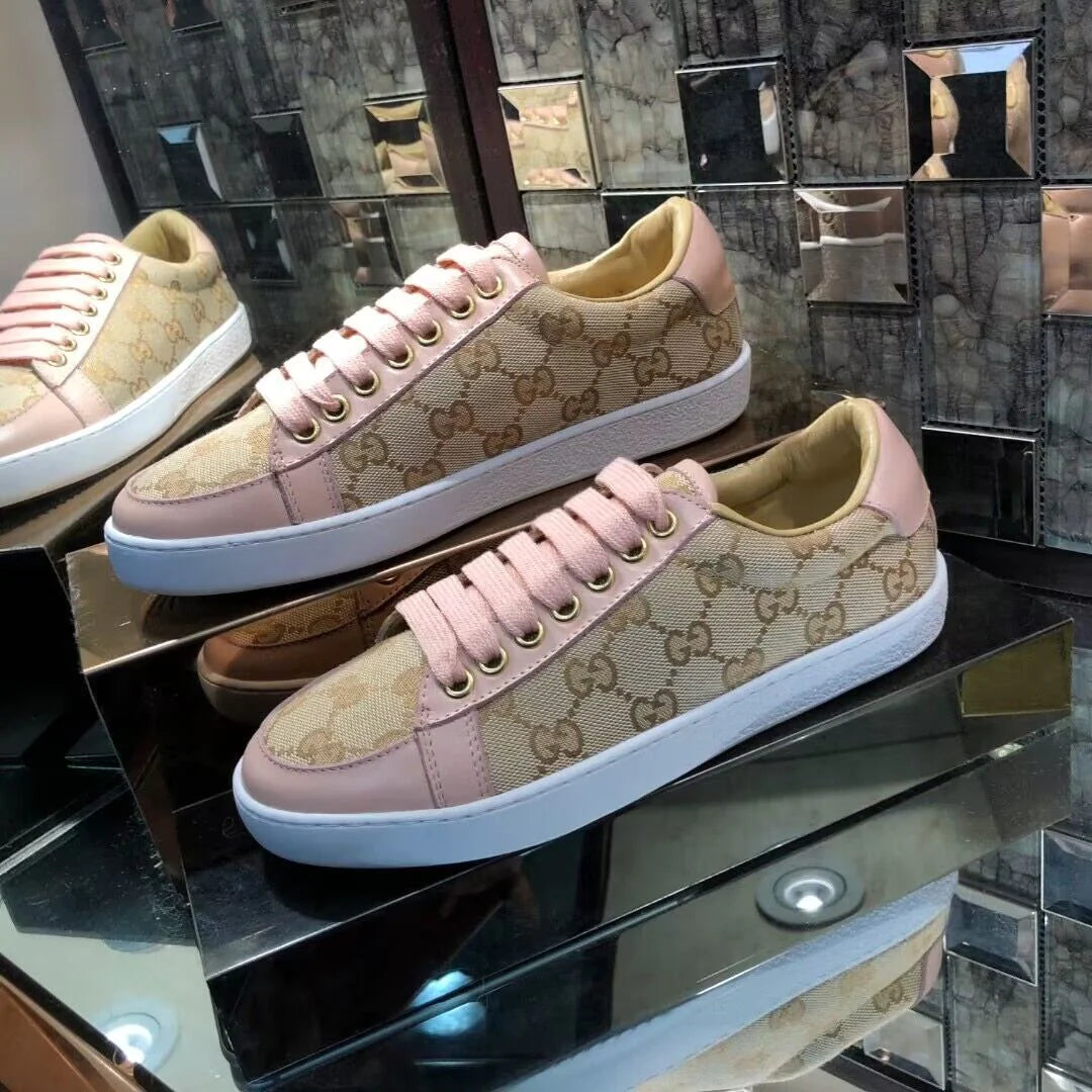 High Quality Casual Print Couple Genuine Leather Sneakers 1024031214