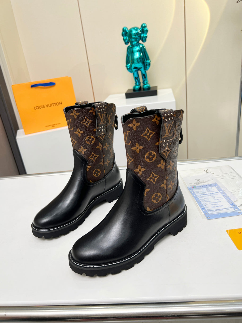 L fashion printed leather martin boots 0724102312