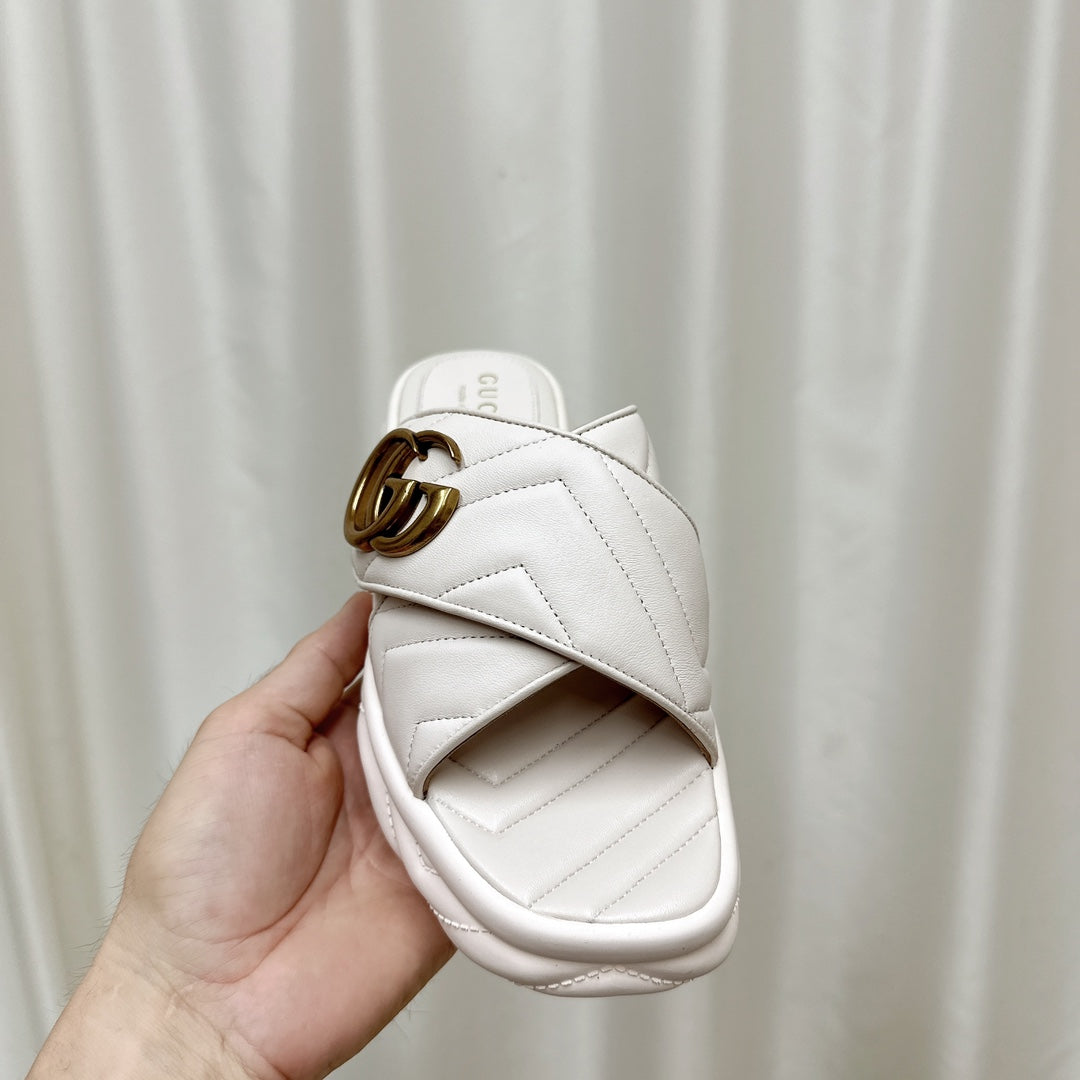 G Buckle Platform Beach Slippers 1824061306