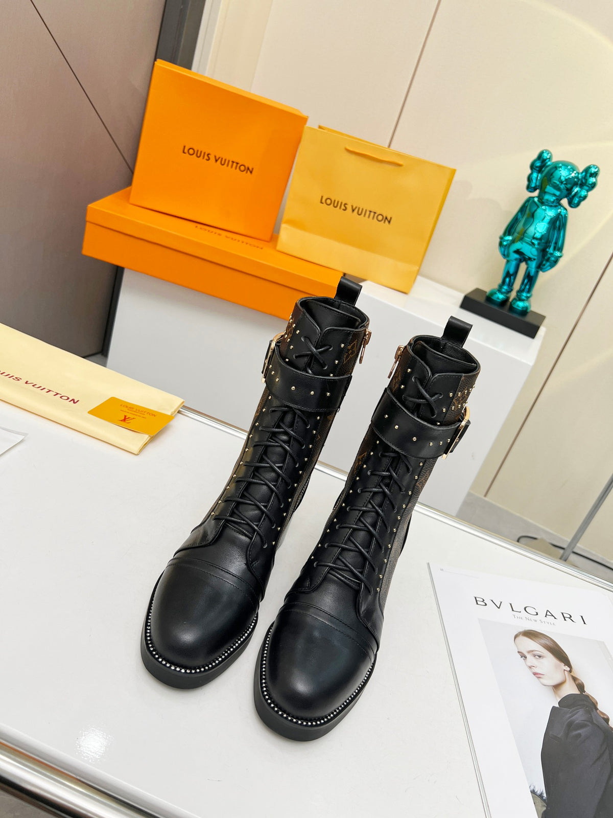L fashion printed leather martin boots 0724102311