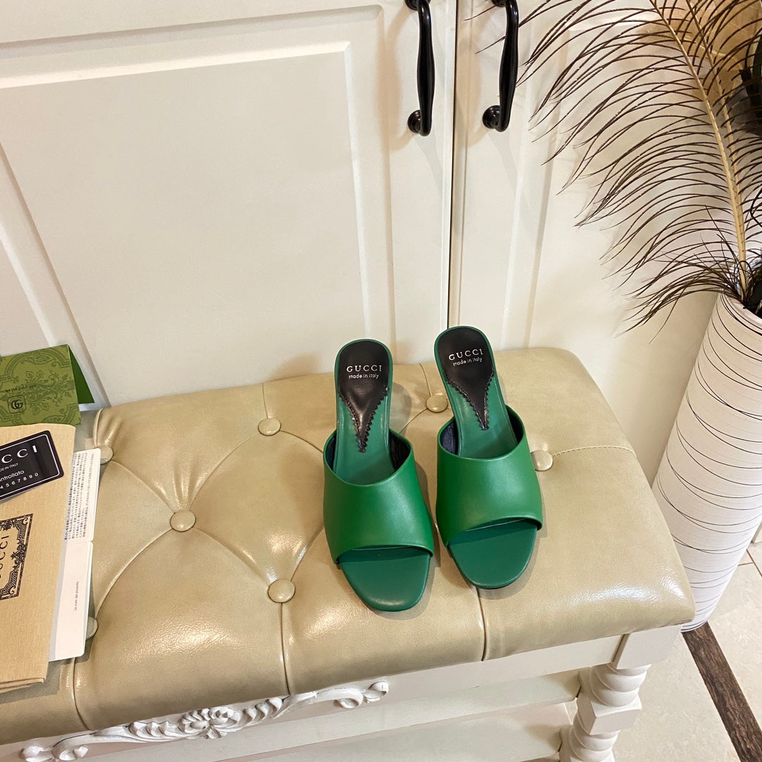 Gucc1 top fashion heel slippers 0724030803