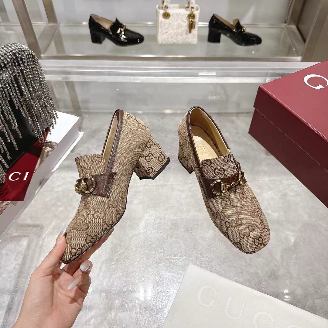 fashion print high-heeled loafers 0725102001