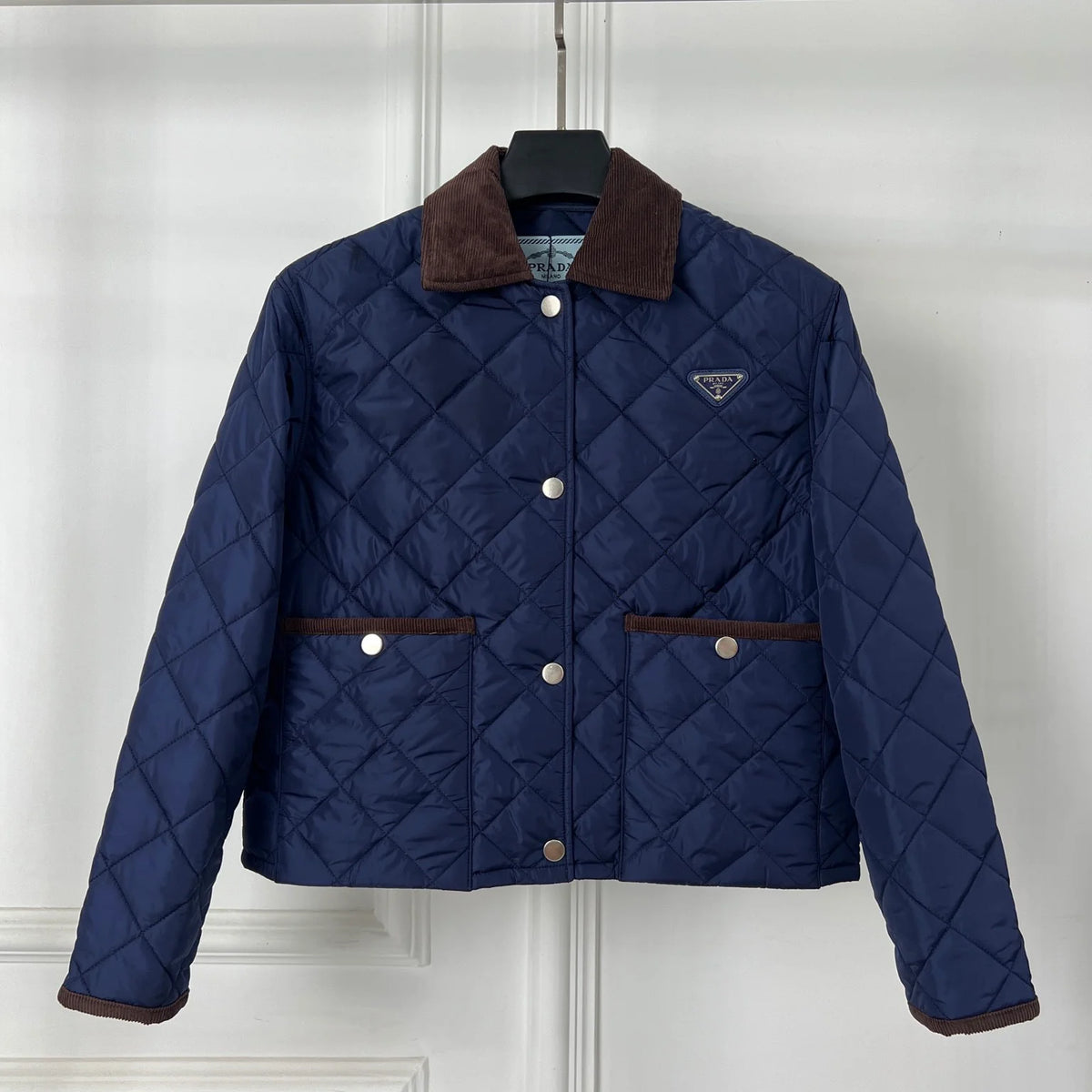 New Diamond-Patterned Cropped Cotton Jacket for Women 10251018