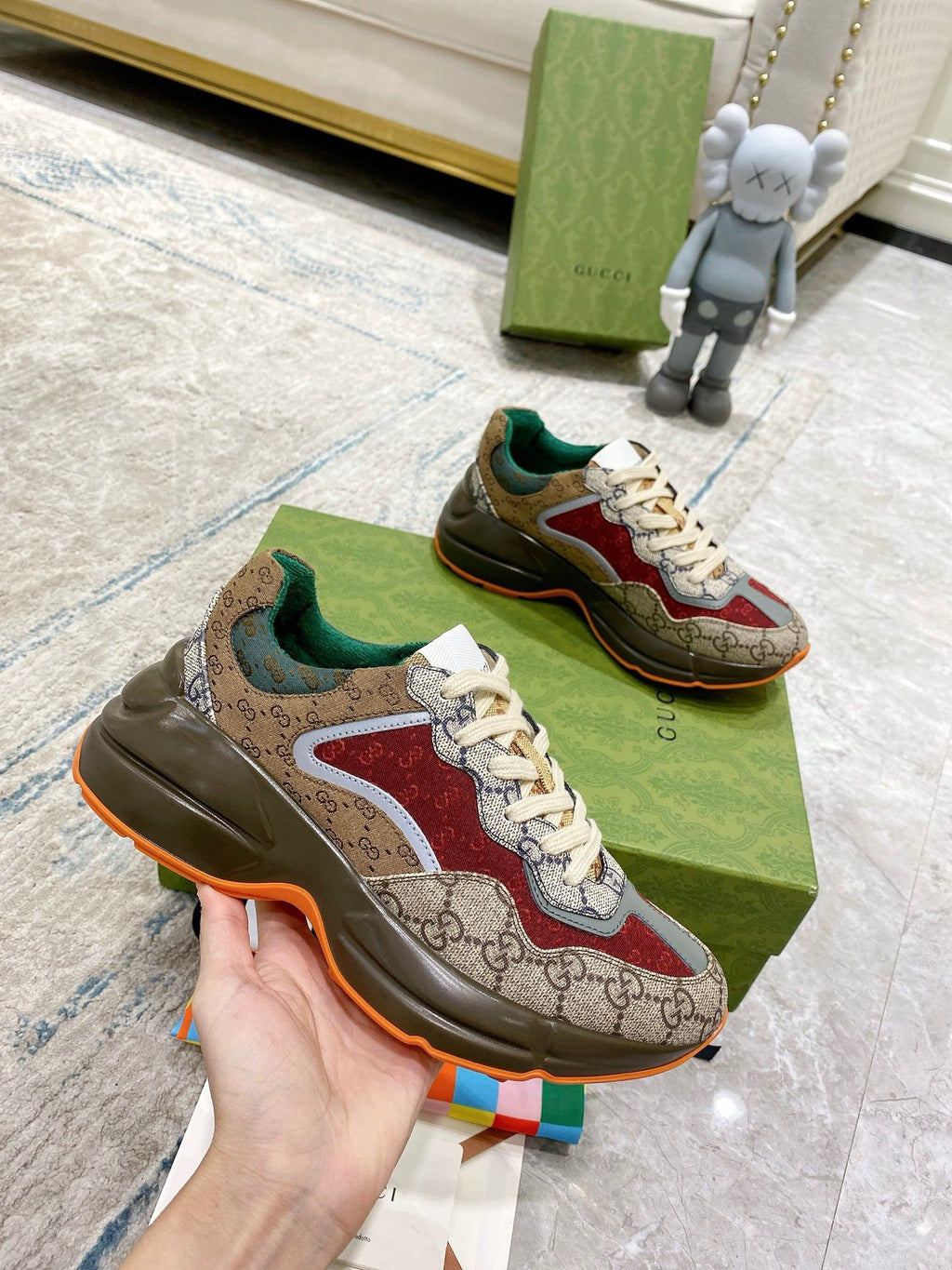 G fashion print retro joing sneakers 0724072601