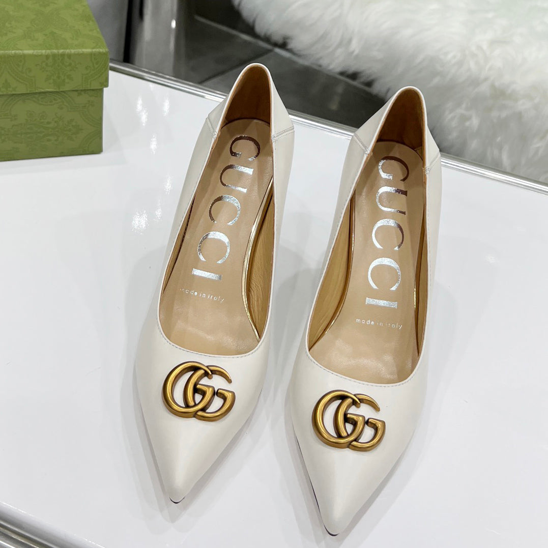 leather classic logo pumps XC0723042415