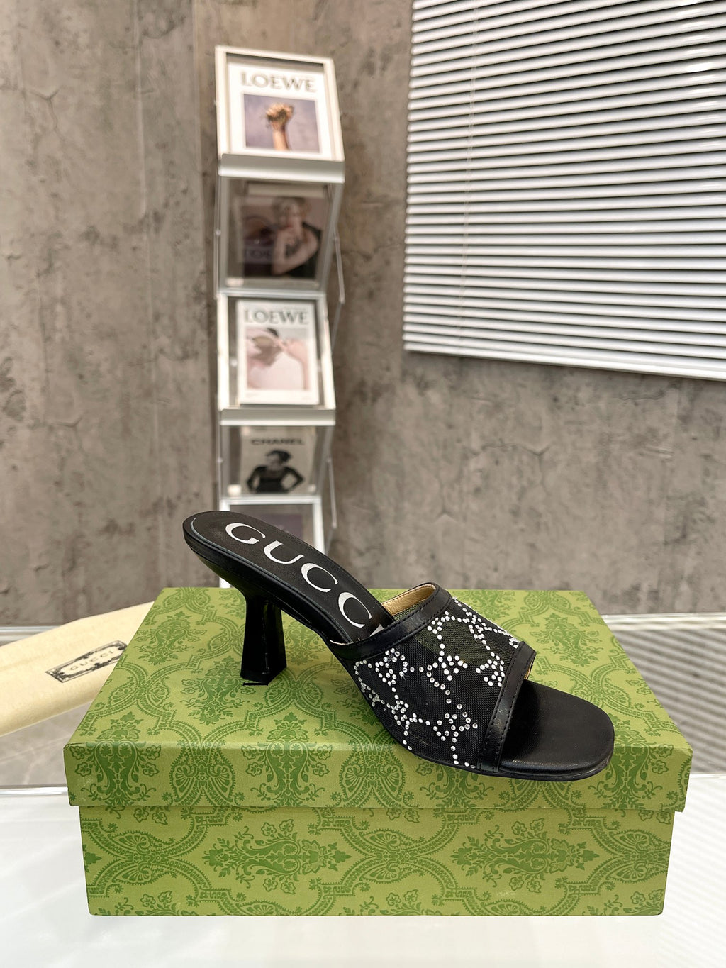 Gucc1 top fashion stiletto slippers 0724030802