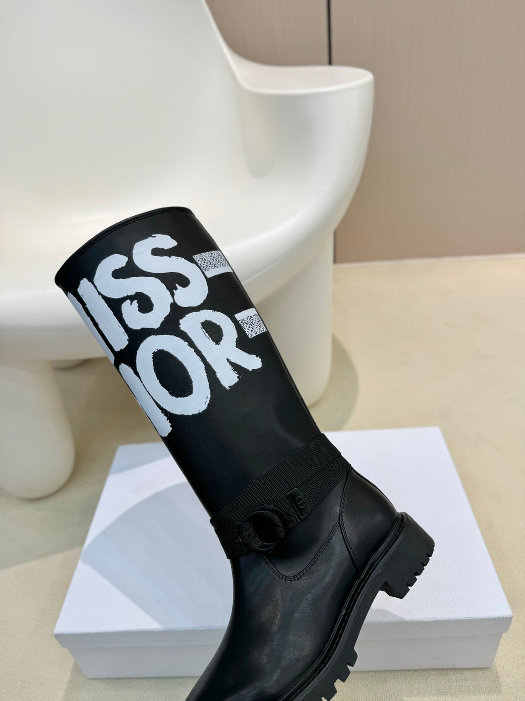 DIO mid-tube graffiti women's boots knight boots 0724082814