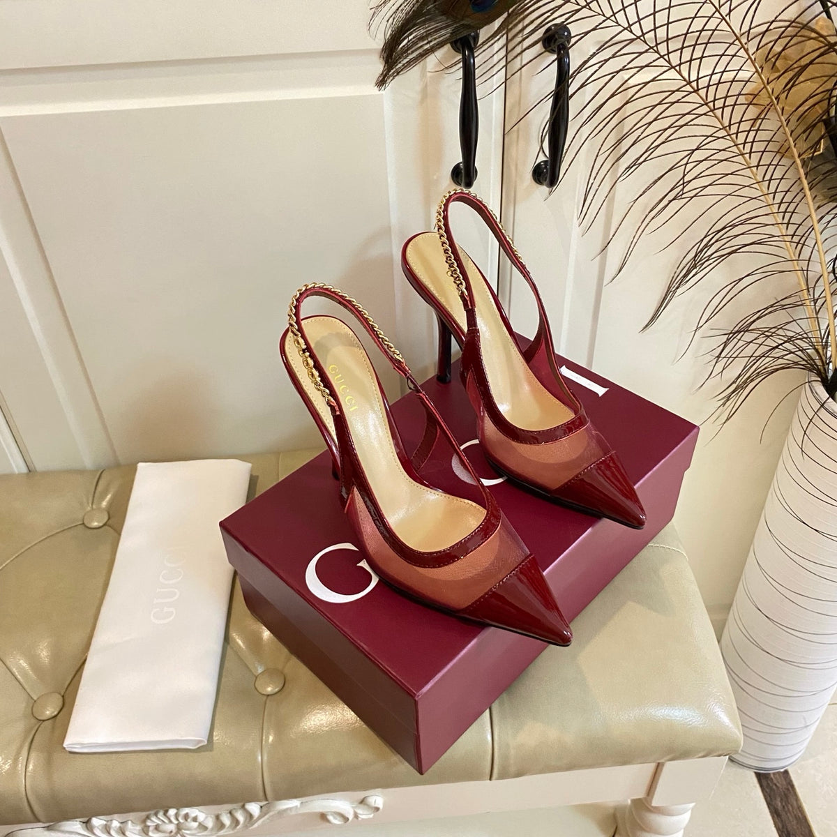 Fashion printed letter chain high heels 0725061702