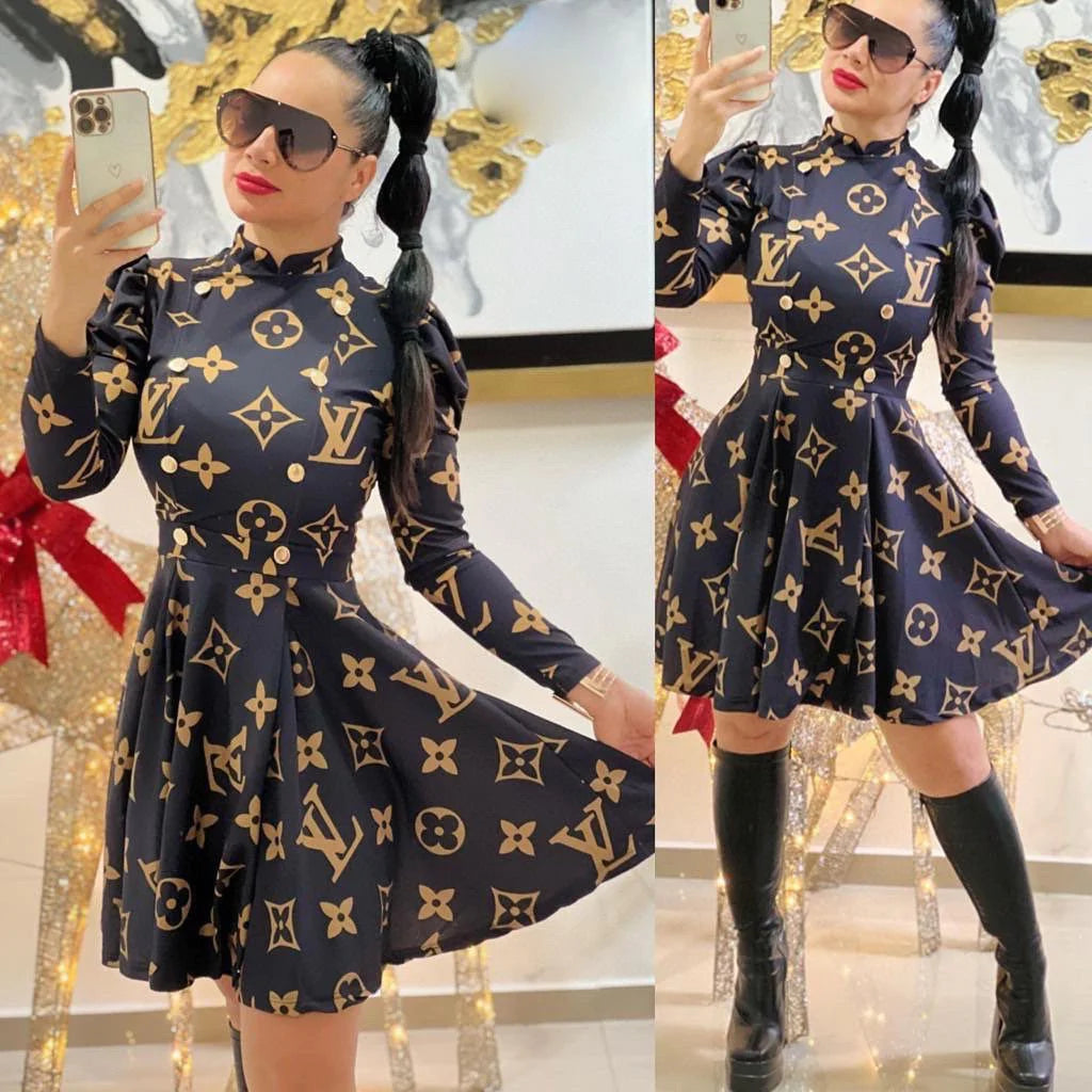 New Fashion Casual Elegant Slim-fit High-end Retro Style Dress 1024032603