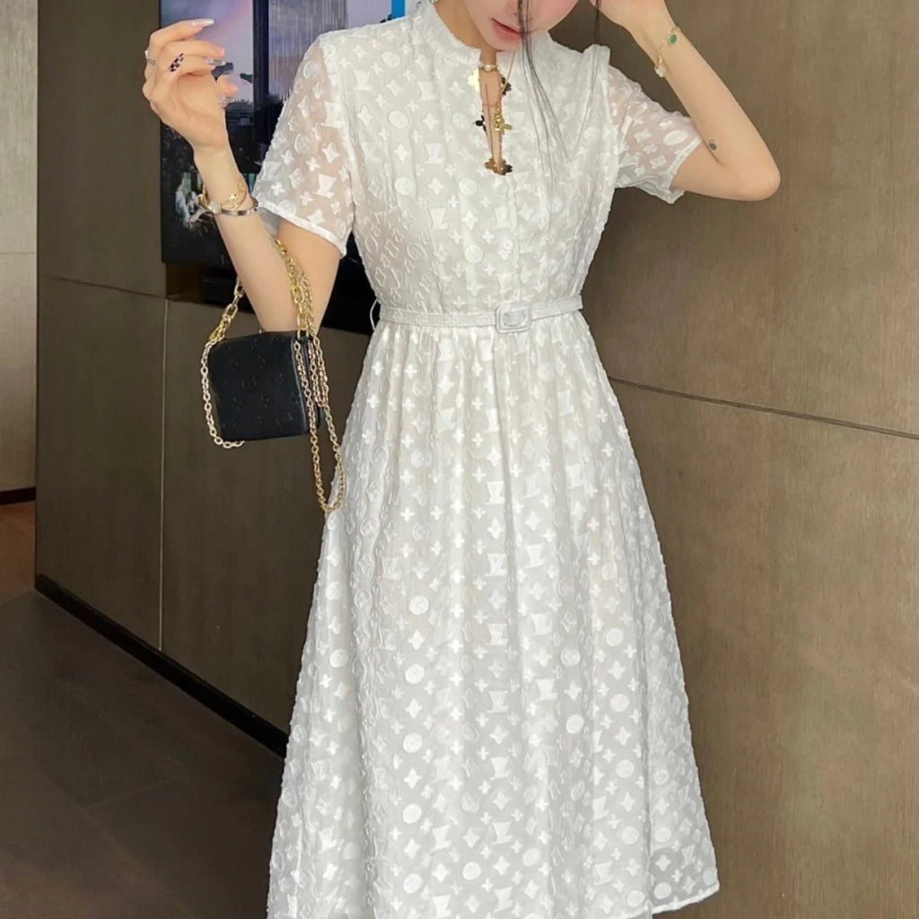 New French Style Platycodon Lace Dress 1024050907