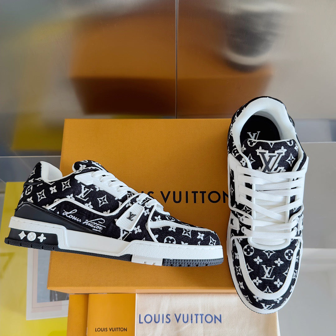 L couple limited series casual denim print sneakers 0725012402