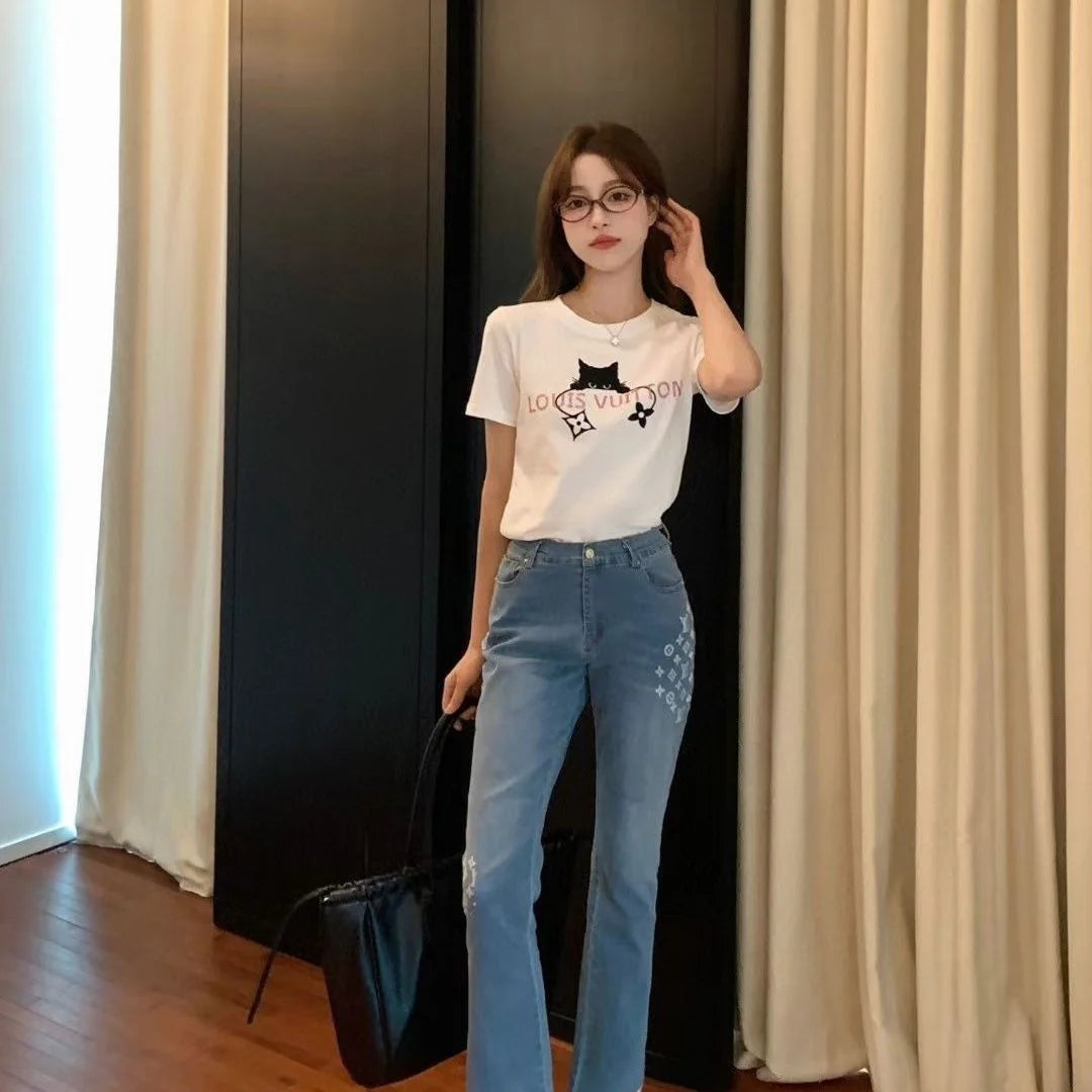 New Fashion Printed Trousers High Waist Pants 1024050906