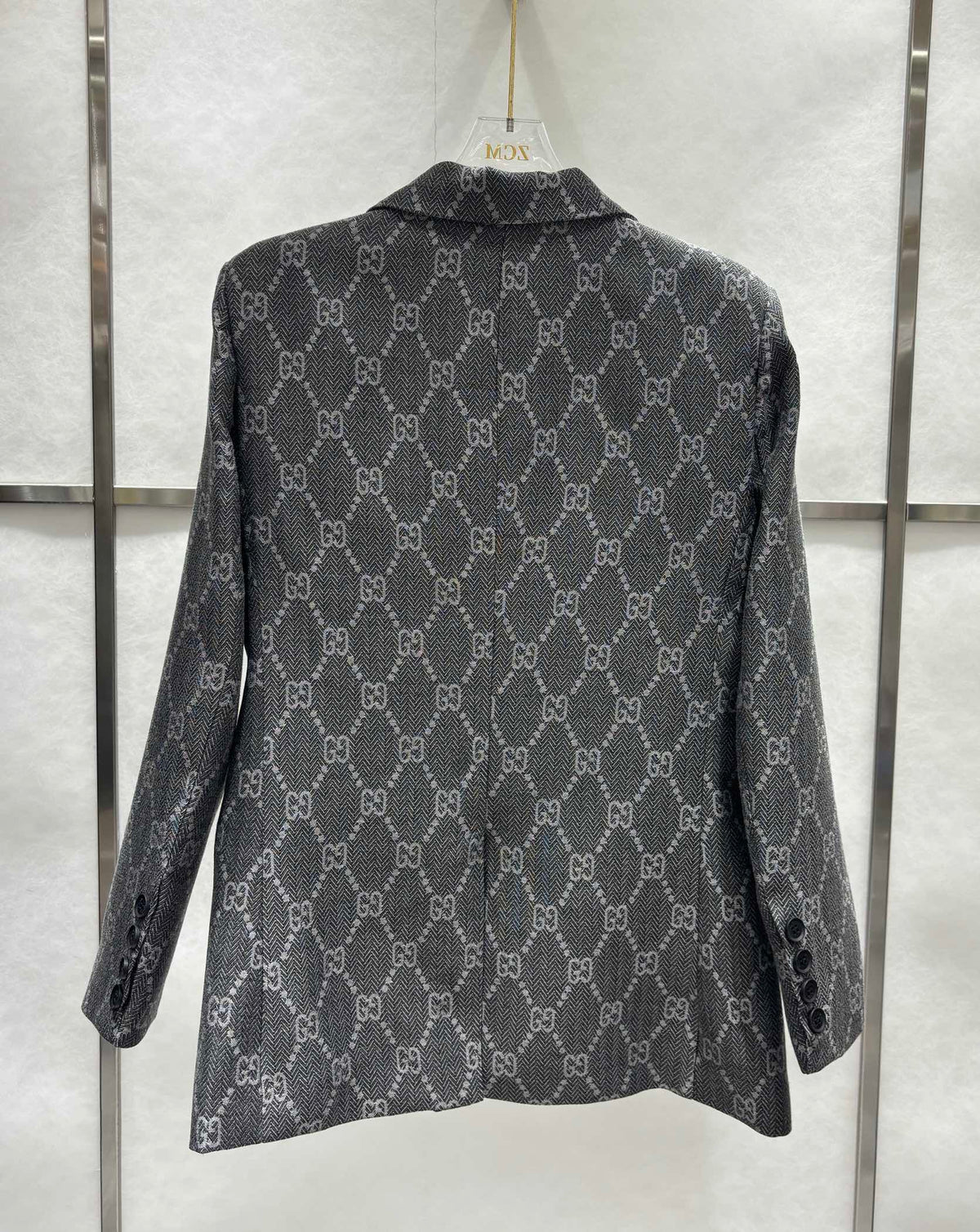 gray printed suit suit 0724090304