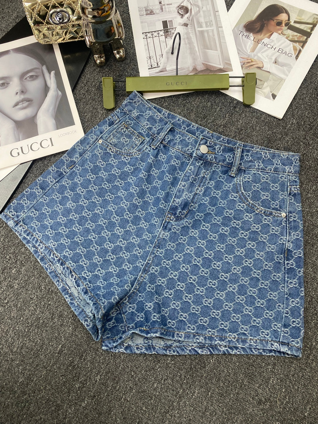 fashion print denim shorts 0725051908