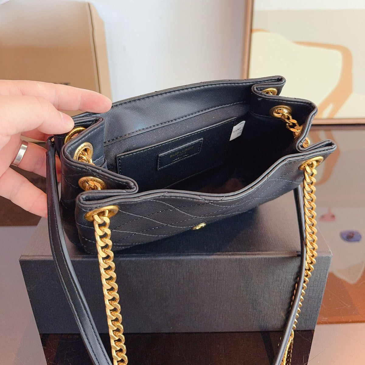 nolita Sheepskin material shoulder bag XC24092424