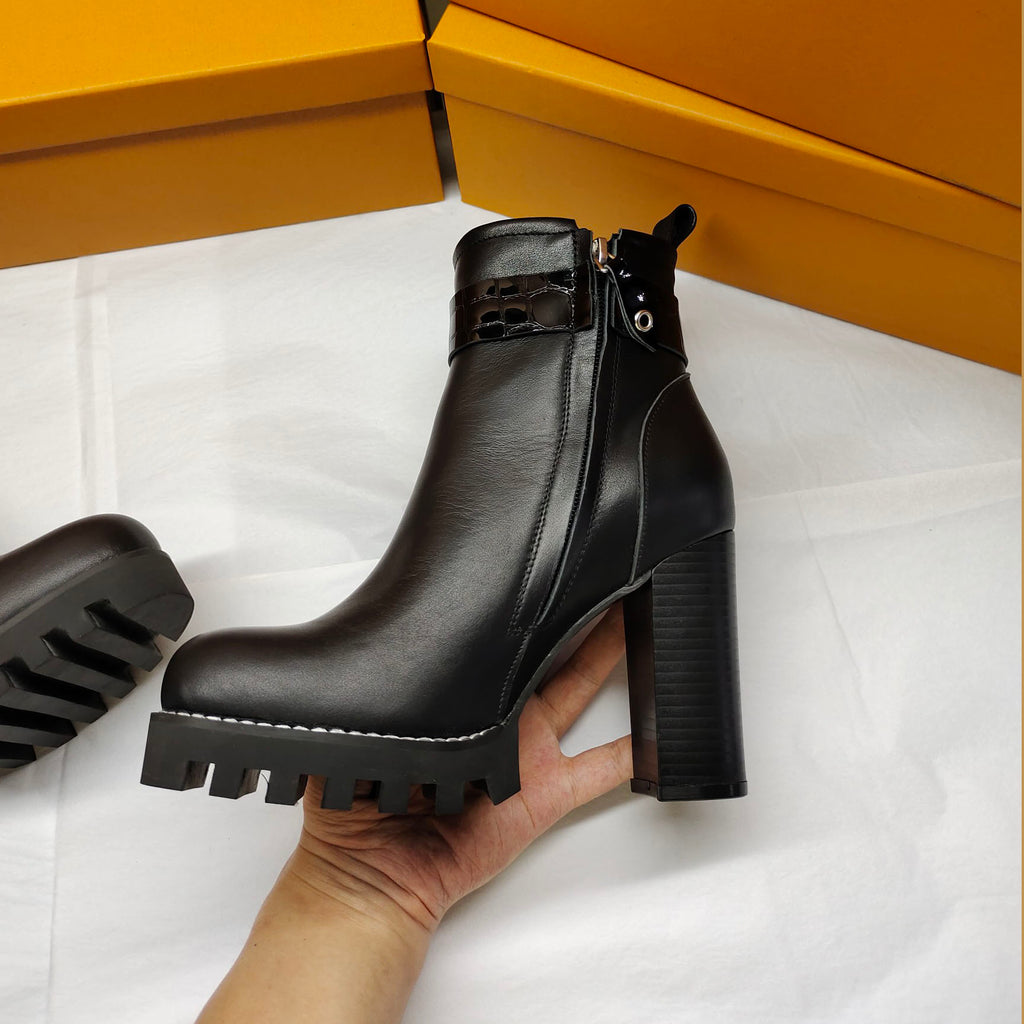 New side zip calfskin high top ankle boots fb04240909027