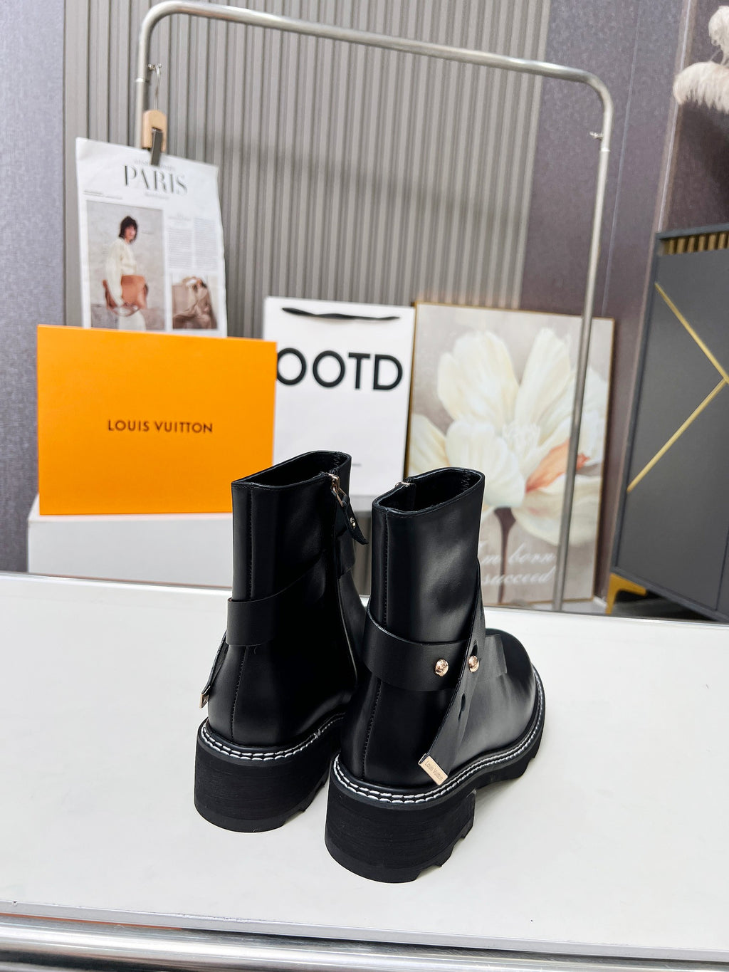 L fashion printed leather boots 0724102313