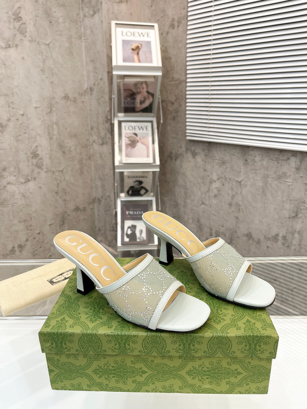 Gucc1 top fashion stiletto slippers 0724030802