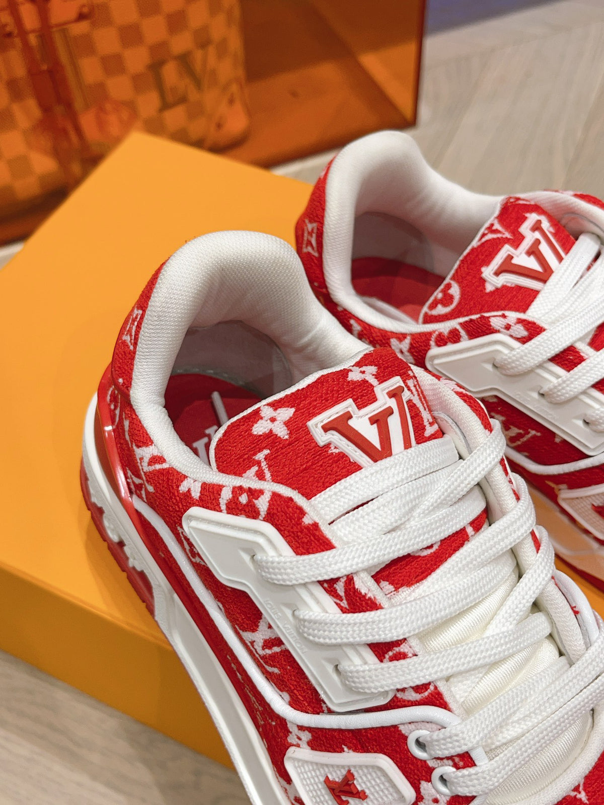 L couple limited series casual denim print sneakers 0725012402