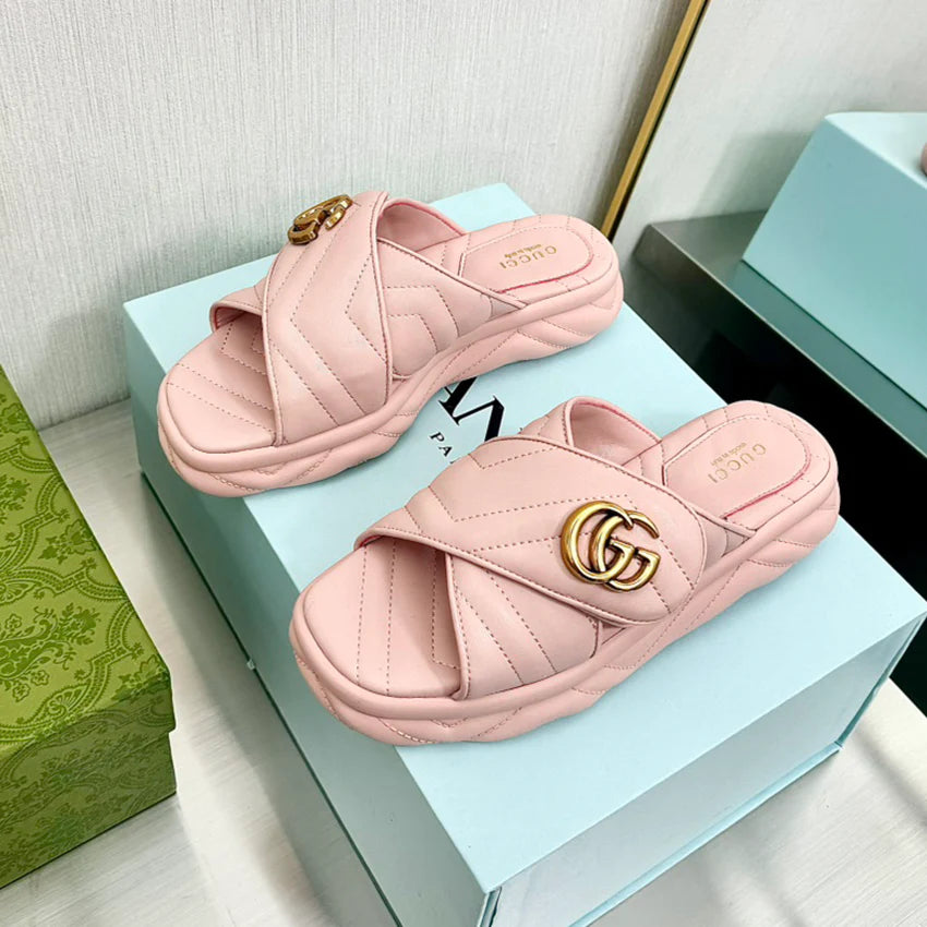 New pleated bread slippers 1024071015