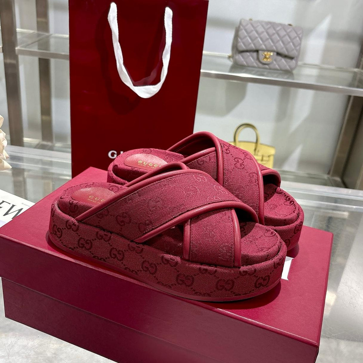 cross-upper thick-soled flip-flops 0725052901