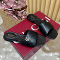 Embossed Buckle Sandals Slippers 1025032808
