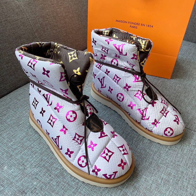 New fashion printed warm snow boots PT1023110616