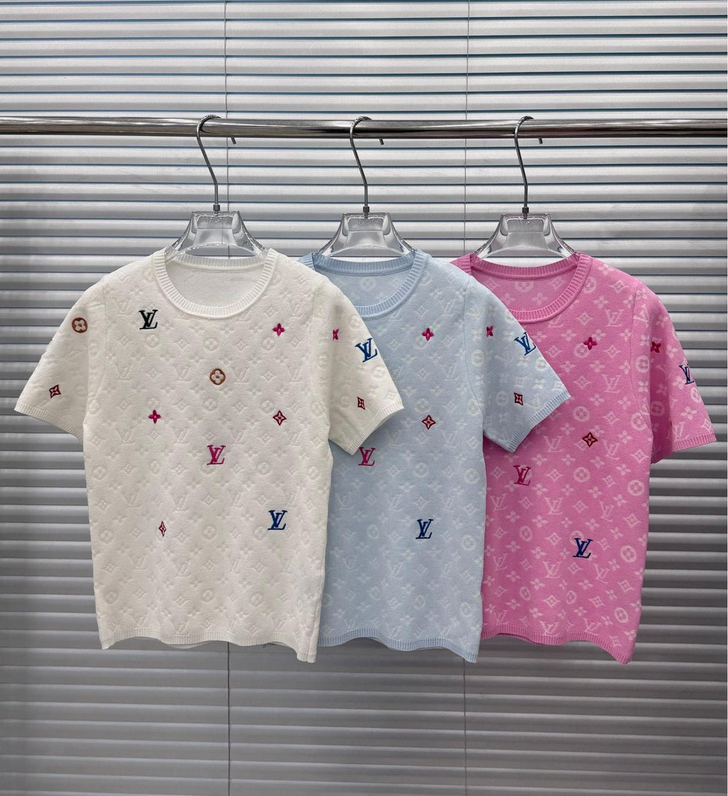 L fashion short-sleeved knitted top 0725022809