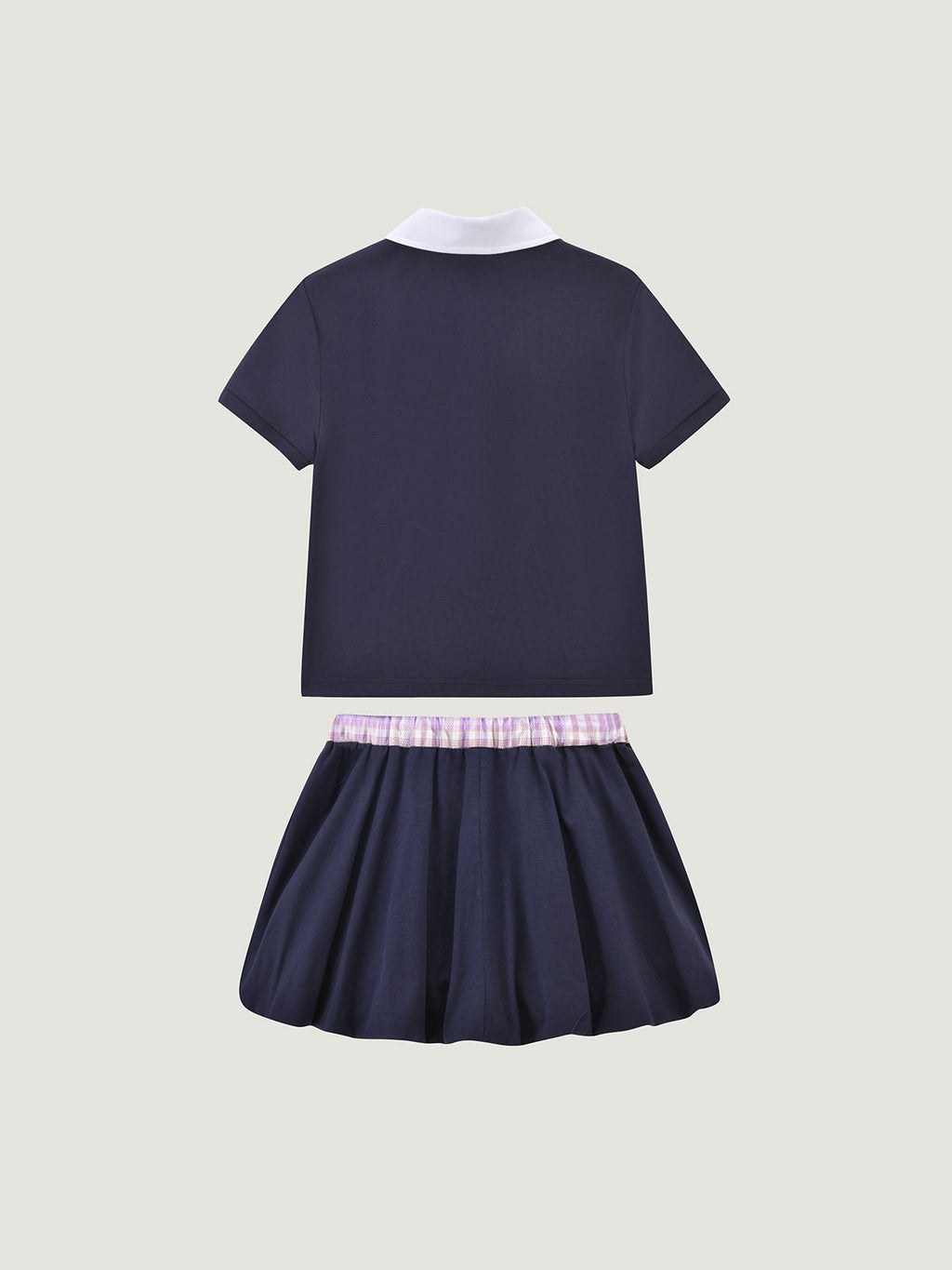 Princess Collar Family Matching Crop Polo Tee For Adults | KINS CLASS